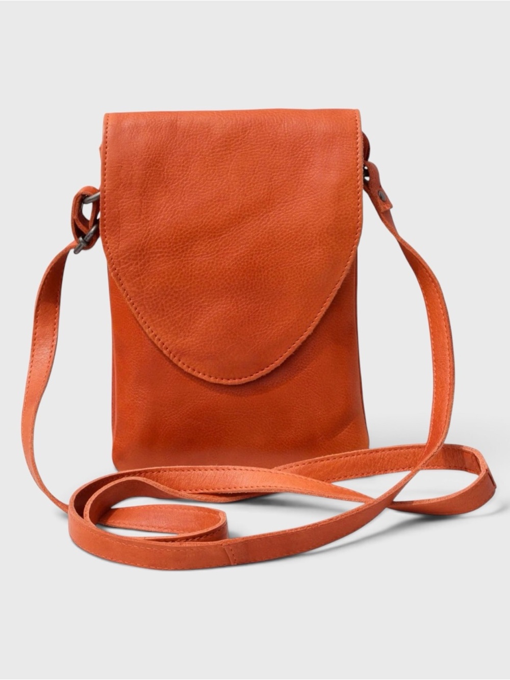 NEW! Latico Pippa Orange Pebbled Leather Crossbody